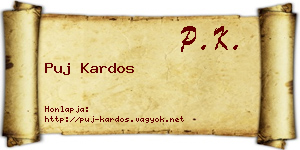 Puj Kardos névjegykártya